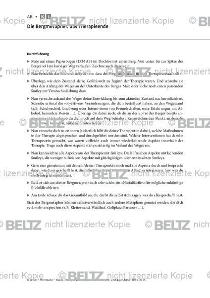 Depression: Die Bergmetapher: das Therapieende