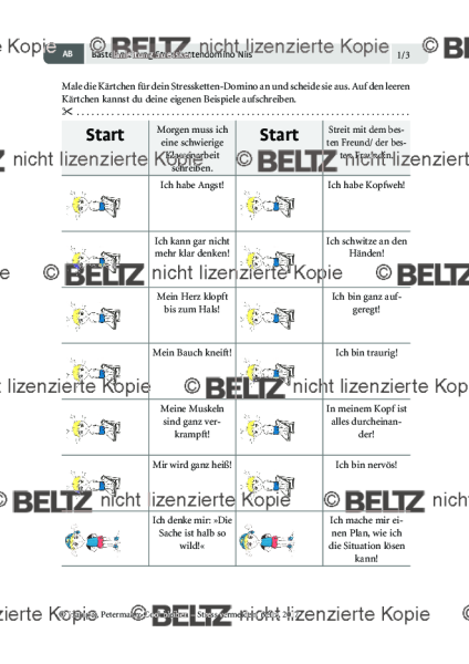 Anti-Stress-Training: Bastelanleitung Stresskettendomino