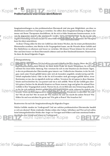 Schematherapie: Problematische Elternmodi identifizieren