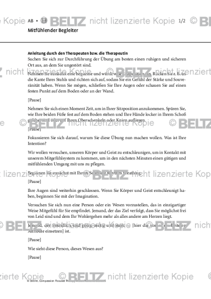 Compassion Focused Therapy: Mitfühlender Begleiter