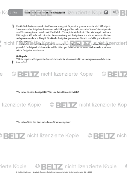 Störungsmodelle: Mein Modell der erlernten Hilflosigkeit