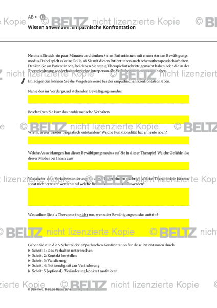 Schematherapie: Wissen anwenden: Empathische Konfrontation