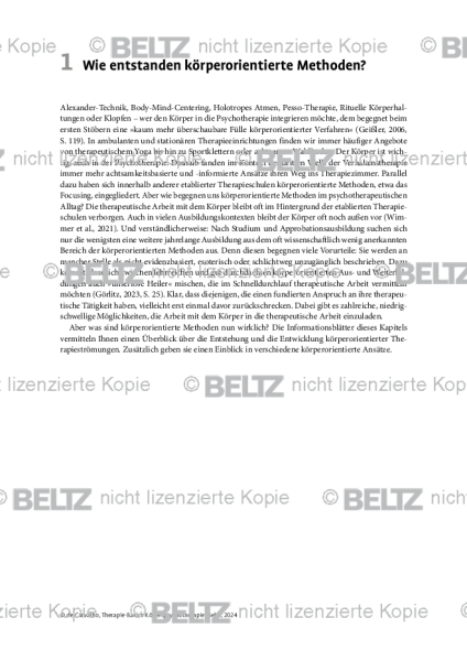 Körperpsychotherapie: Einleitung Wie entstanden körperorientierte Methoden?