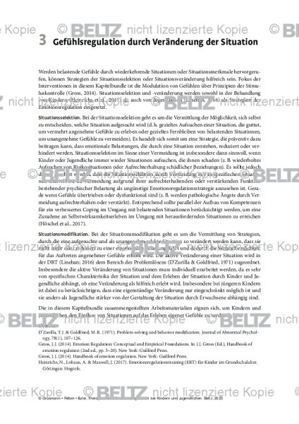 Emotionsregulation (K/J): Einleitung – Gefühlsregulation durch Veränderung der Situation