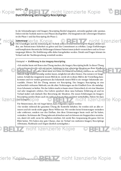 Schematherapie: Durchführung des Imagery Rescriptings