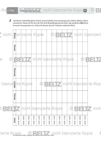 Gruppentherapie: Genussplan für zu Hause