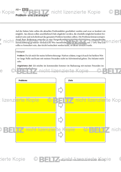 Selbstverletzendes Verhalten: Problem- und Zielanalyse