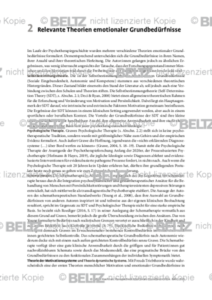 Relevante Theorien emotionaler Grundbedürfnisse