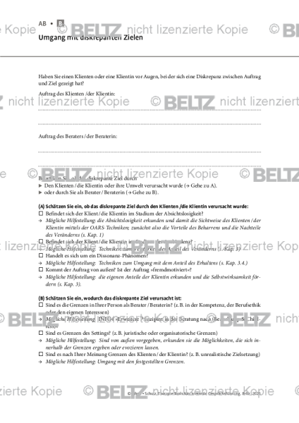 Motivierende Gesprächsführung: Umgang mit diskrepanten Zielen