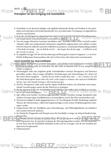 Depression: Prinzipien für den Umgang mit Suizidalität