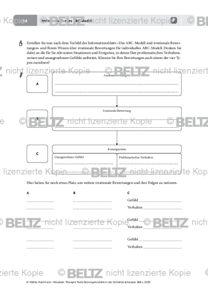 Störungsmodelle: Mein individuelles ABC-Modell