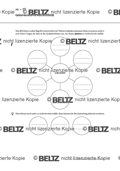 Positive Psychologie: Gedankenblume Authentizität