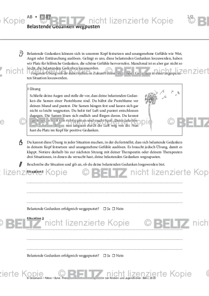 Emotionsregulation (K/J): Belastende Gedanken wegpusten