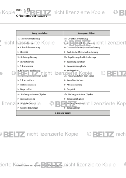 Psychodynamische Interventionen: OPD: Items der Achse 4