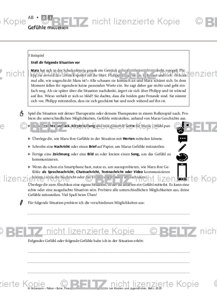 Emotionsregulation (K/J): Gefühle mitteilen