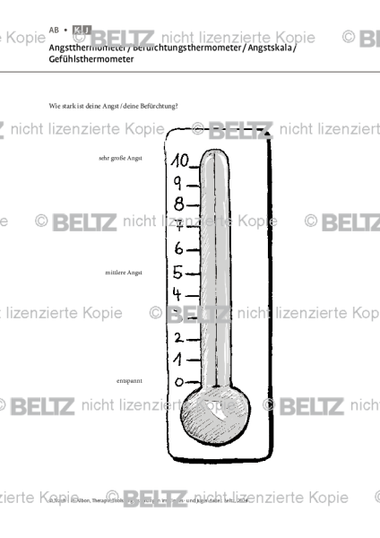 Angst bei Kindern und Jugendlichen: Angst- / Befürchtungs- / Gefühlsthermometer / Angstskala