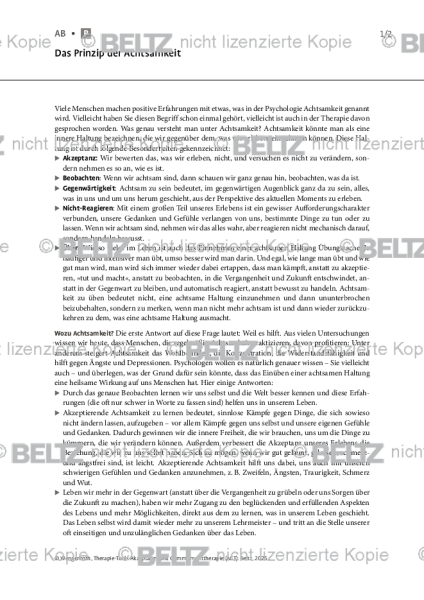 ACT: Das Prinzip der Achtsamkeit