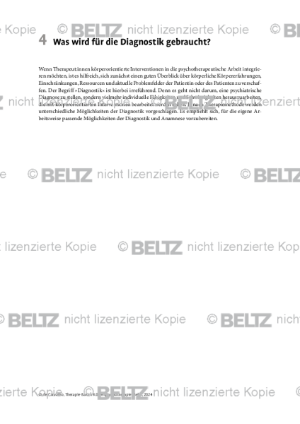 Körperpsychotherapie: Einleitung Was wird für die Diagnostik gebraucht?