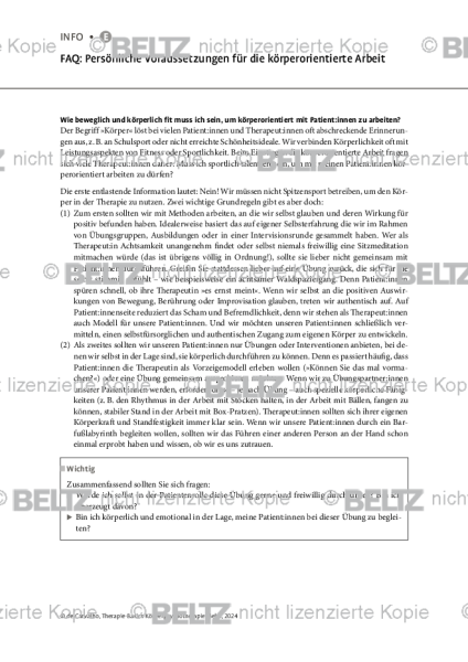 Körperpsychotherapie: FAQ: Persönliche Voraussetzungen für die körperorientierte Arbeit