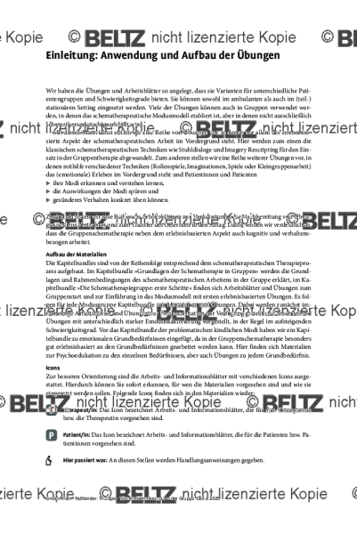 Schematherapie in Gruppen: Einleitung: Anwendung und Aufbau der Übungen