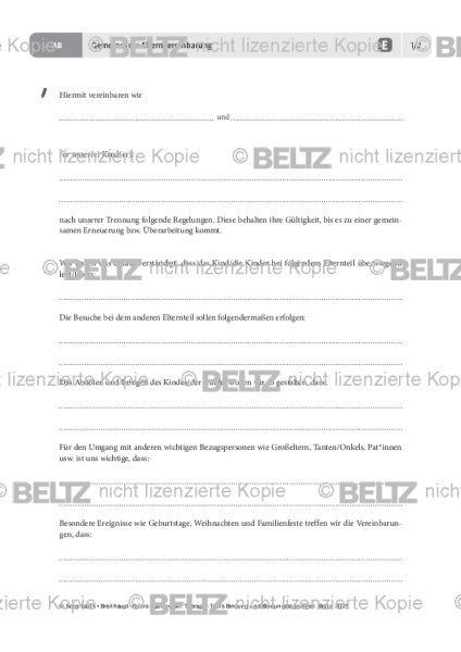 Bindung: Gemeinsame Elternvereinbarung