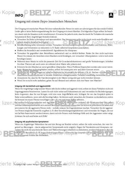 Bipolare Störungen: Umgang mit einem (hypo-)manischen Menschen