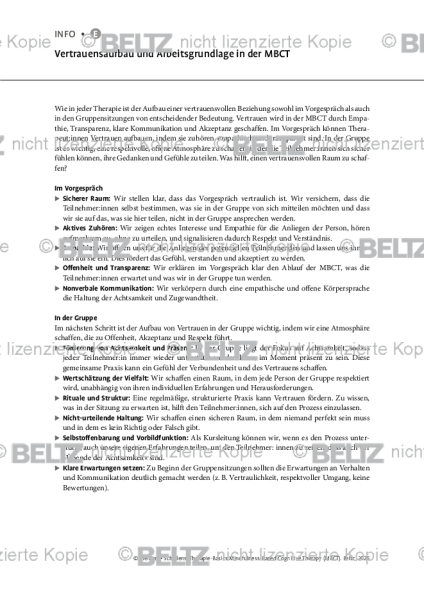 MBCT: Vertrauensaufbau und Arbeitsgrundlage in der MBCT