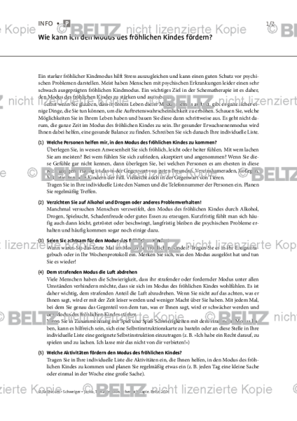 Schematherapie: Wie kann ich den Modus des fröhlichen Kindes fördern?