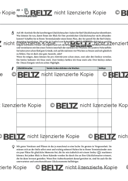 Positive Psychologie: Terminkalender