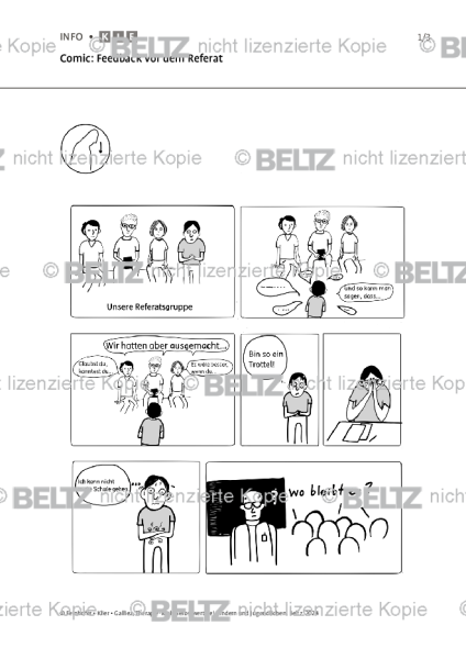 Selbstwert: Comic: Feedback vor dem Referat