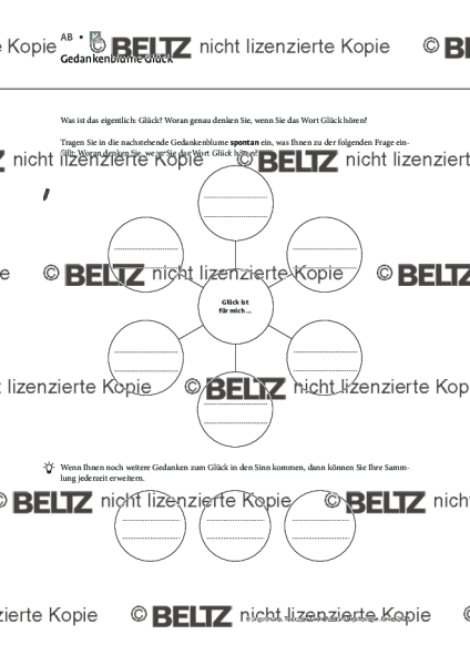 Positive Psychologie: Gedankenblume Glück