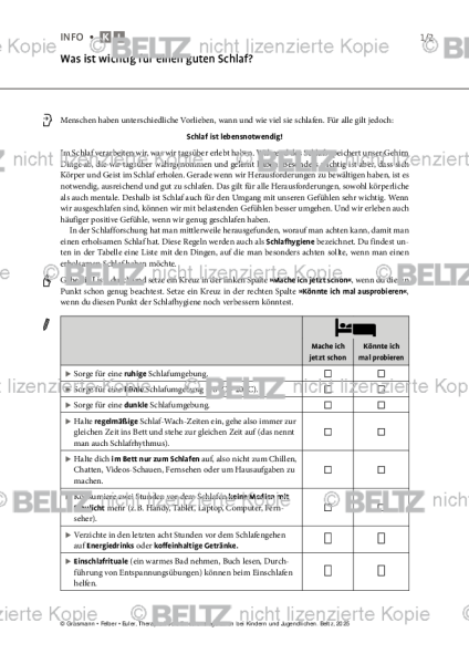 Emotionsregulation (K/J): Was ist wichtig für einen guten Schlaf?