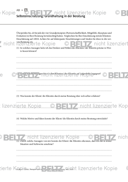 Motivierende Gesprächsführung: Selbsteinschätzung: Grundhaltung in der Beratung