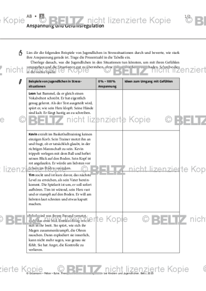 Emotionsregulation (K/J): Anspannung und Gefühlsregulation (Jugendliche)