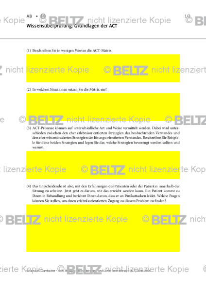 Wissensüberprüfung: Grundlagen der ACT