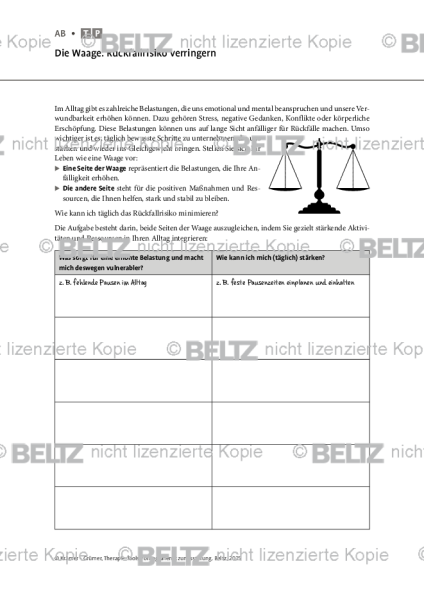 Pornografienutzungsstörung: Die Waage: Rückfallrisiko verringern