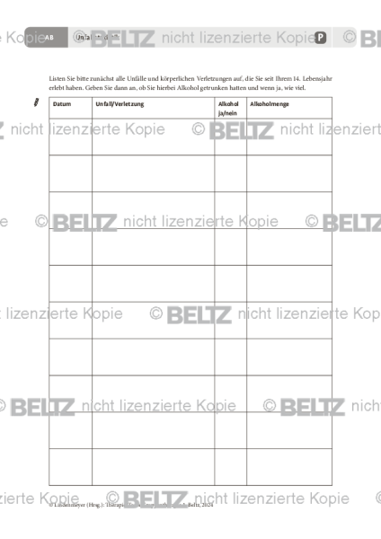 Gruppentherapie: Unfallstatistik