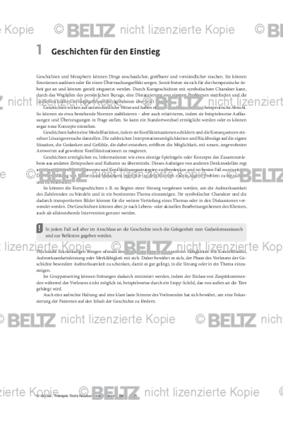 Ressourcenaktivierung: Einleitung Geschichten für den Einstieg