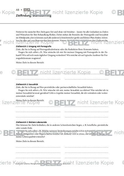 Pornografienutzungsstörung: Zielfindung: Brainstorming