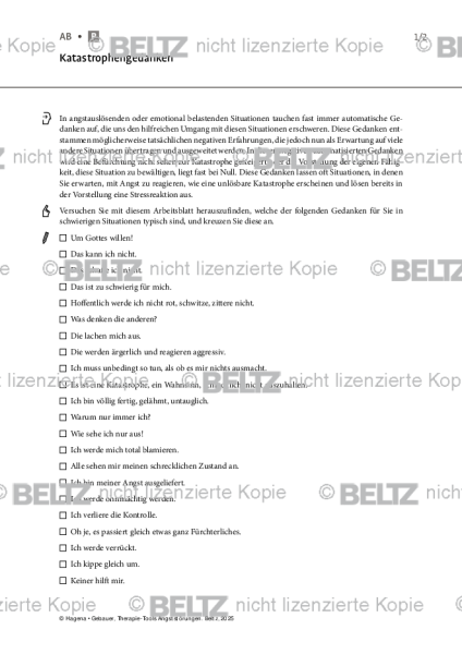 Angststörungen: Katastrophengedanken