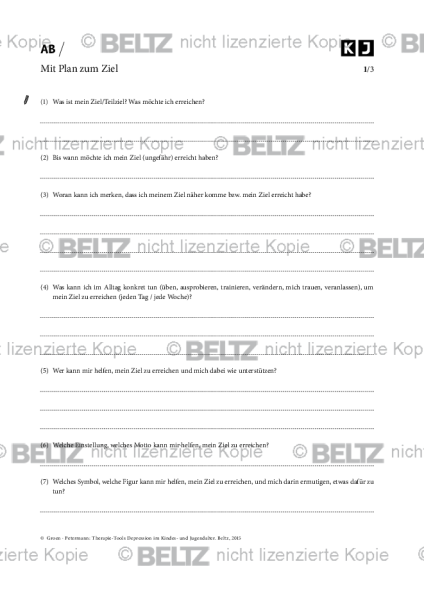 Depression: Mit Plan zum Ziel