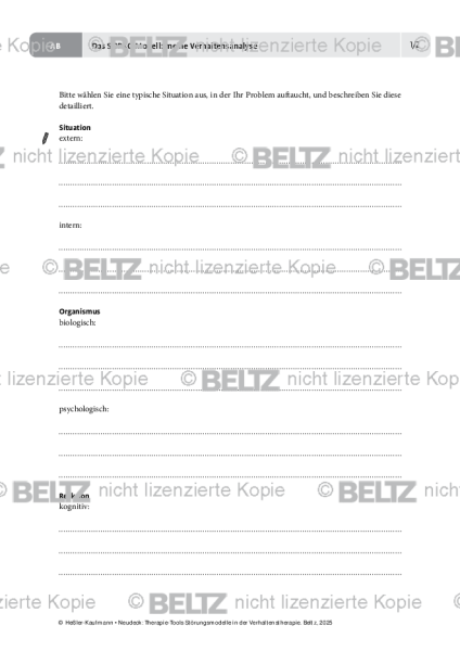 Störungsmodelle: Das SORKC-Modell: meine Verhaltensanalyse