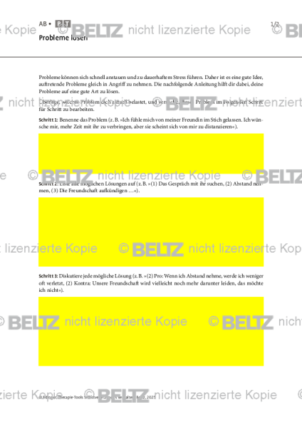 Selbstverletzendes Verhalten: Probleme lösen