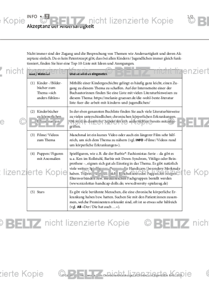 Chronische Erkrankungen: Akzeptanz der Andersartigkeit