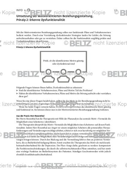 Plananalyse: Umsetzung der Motivorientierten Beziehungsgestaltung, Prinzip 2: Erkenne Dysfunktionali