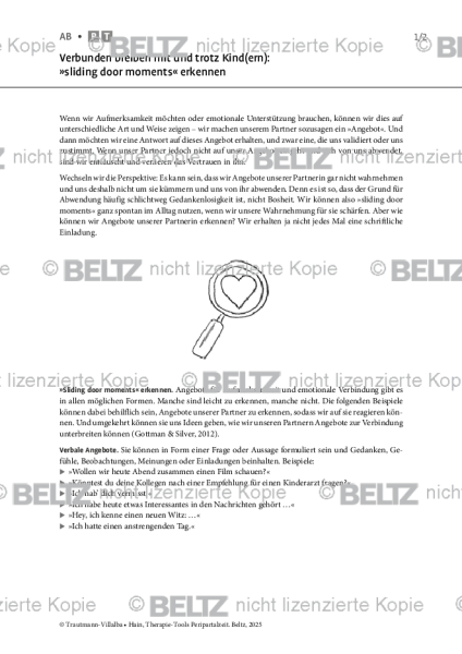 Peripartalzeit: Verbunden bleiben mit und trotz Kind(ern) – »sliding door moments« erkennen