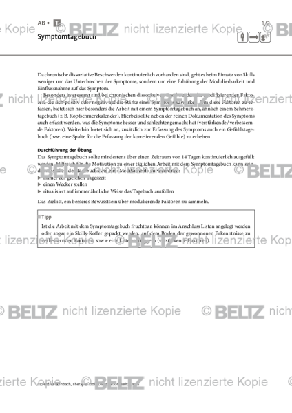 Dissoziation: Symptomtagebuch