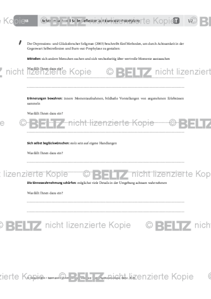 Psychoonkologie: Achtsamkeit und Selbstreflexion zur Burn-out-Prophylaxe