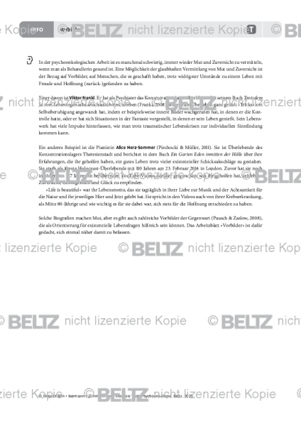 Psychoonkologie: Vorbilder