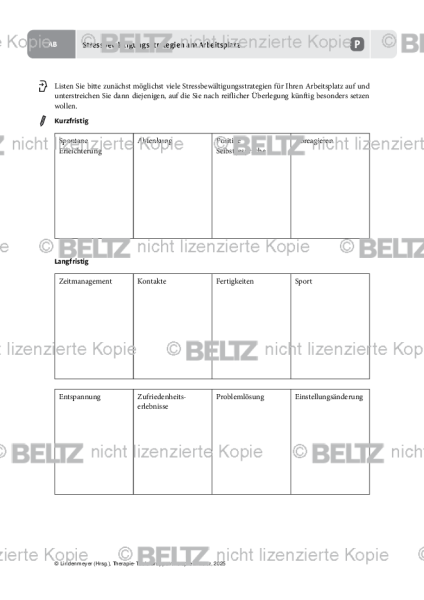 Gruppentherapie: Stressbewältigungsstrategien am Arbeitsplatz